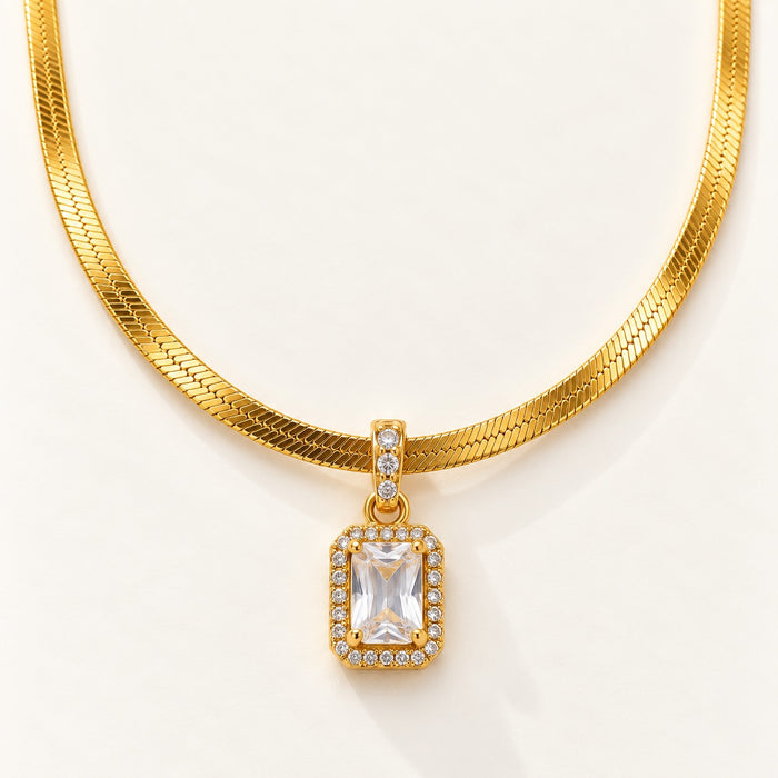 Crystal Rectangle Necklace