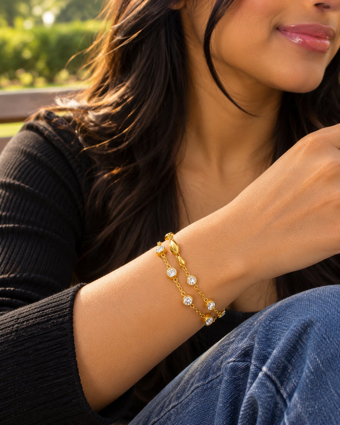Double Layer Crystal Bracelet