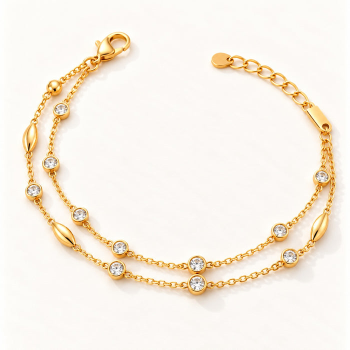 Double Layer Crystal Bracelet