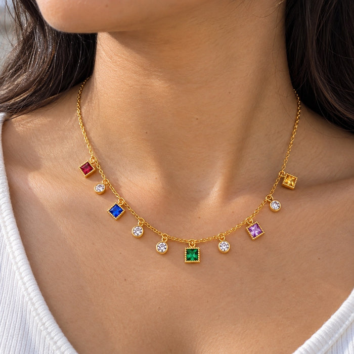 Gem Square Necklace