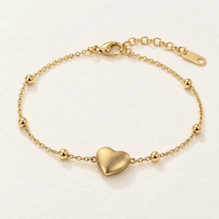 Golden Heart Bead Bracelet