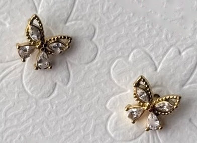 Crystal Butterfly Stud Earrings