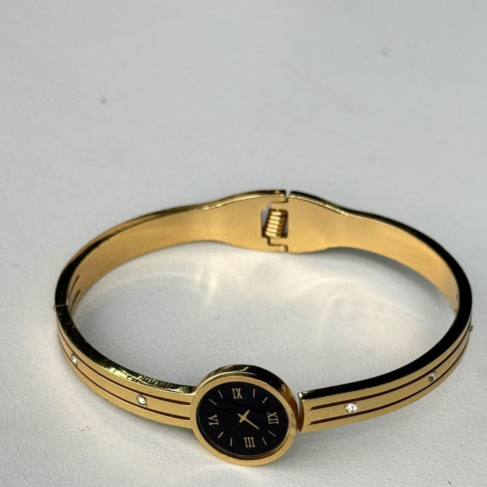 Pinstripe Crystal Bangle Watch