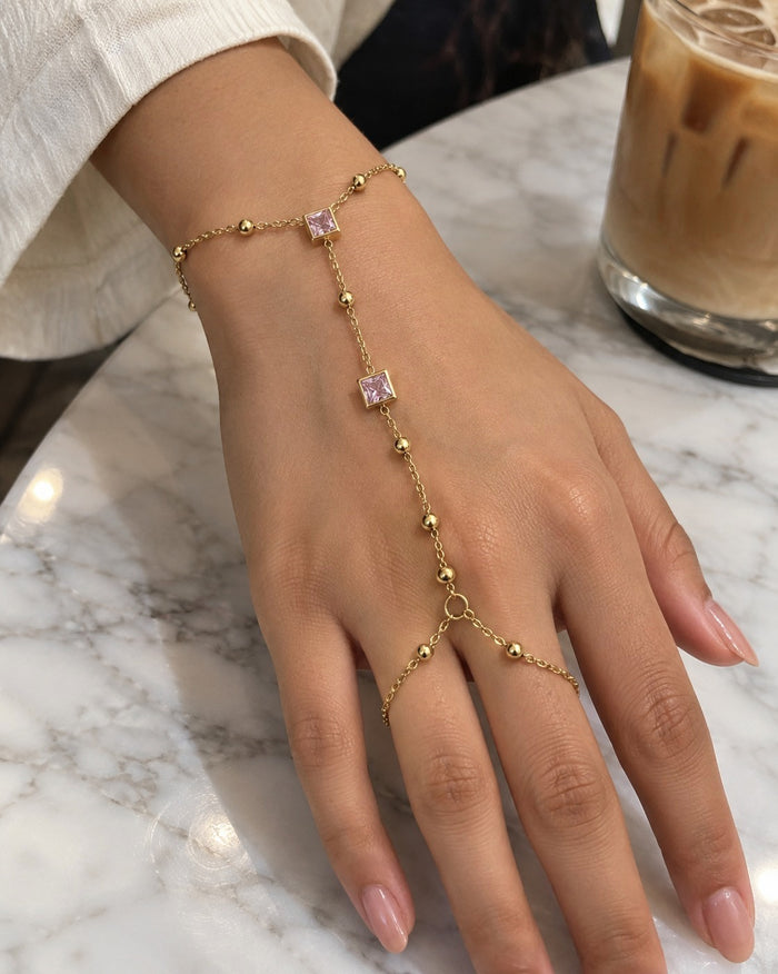 Square Stone Hand Chain