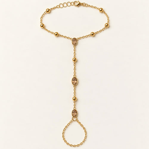 Champagne Oval Hand Chain product photo on cream