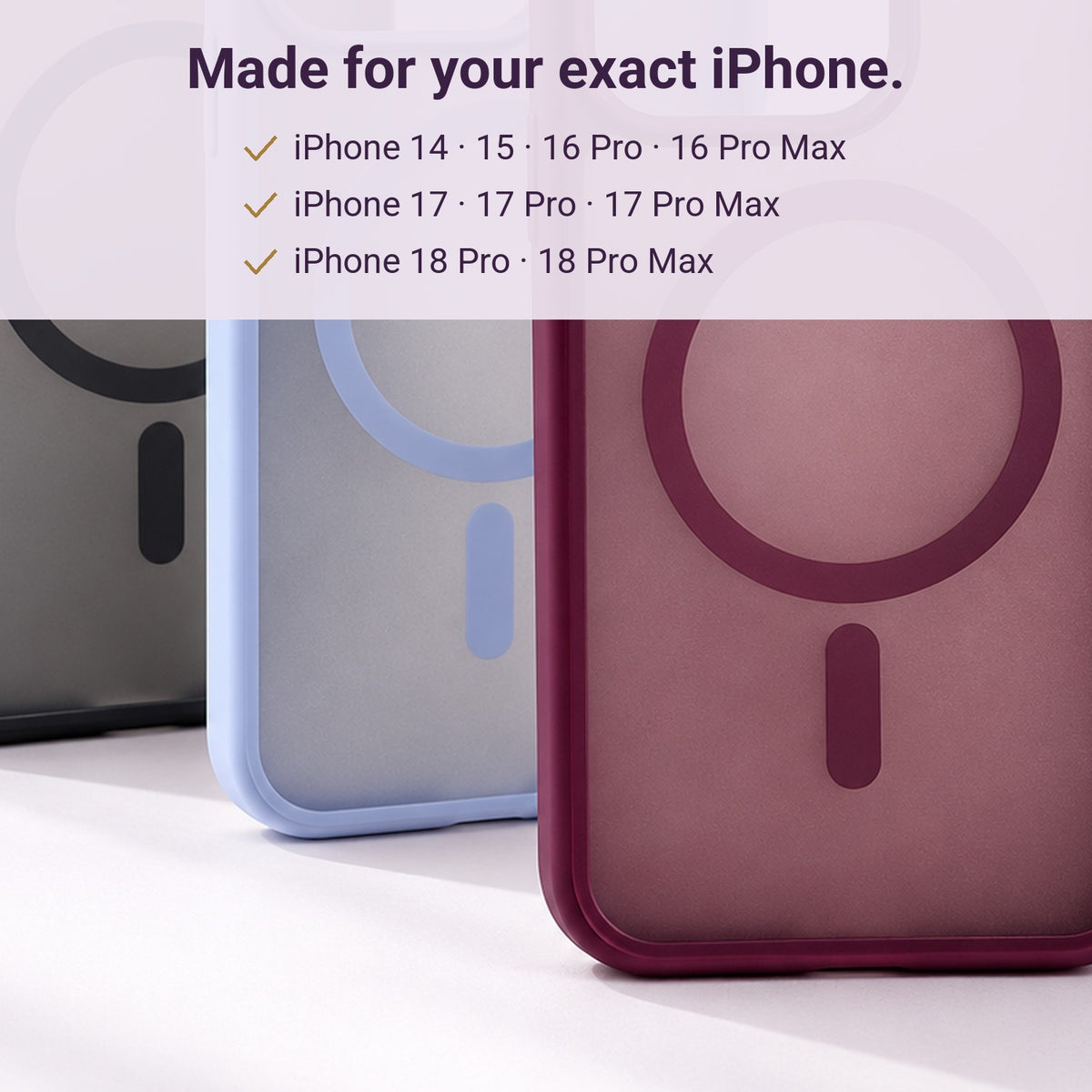 Frosted MagSafe Case – fits your exact iPhone