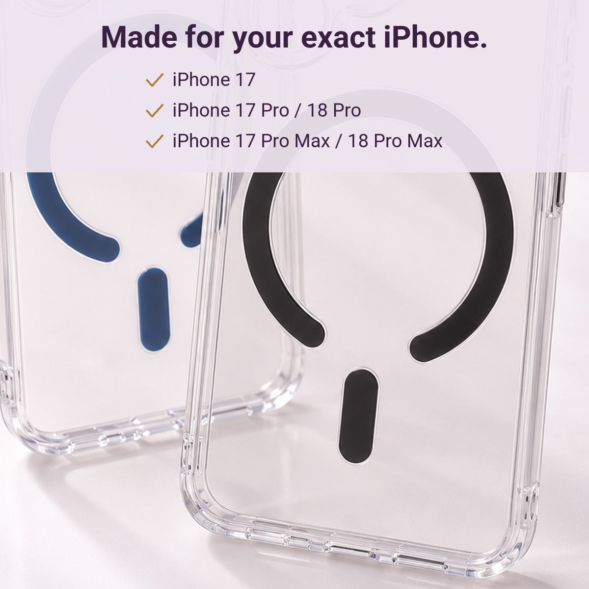 Clear MagSafe Ring Case – fits your exact iPhone