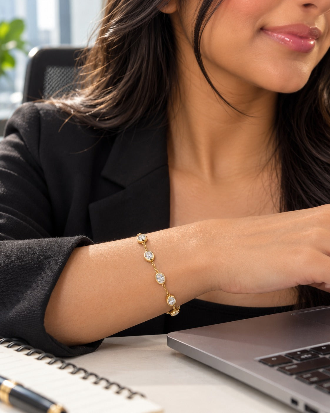 Crystal Bezel Bracelet – worn