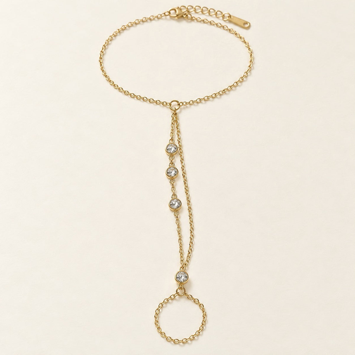 Crystal Drop Hand Chain product photo on cream