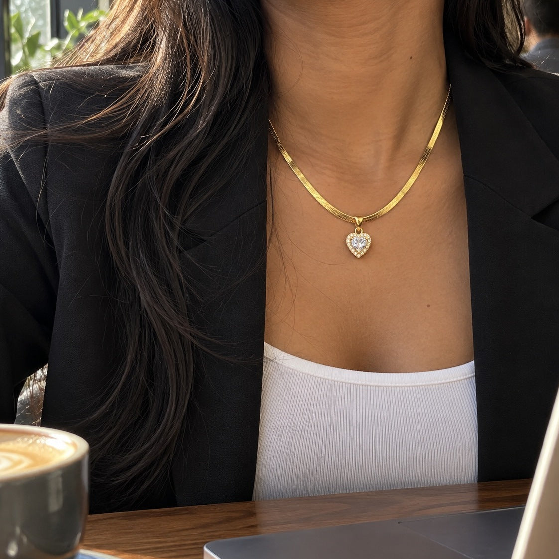 Crystal Heart Necklace – worn