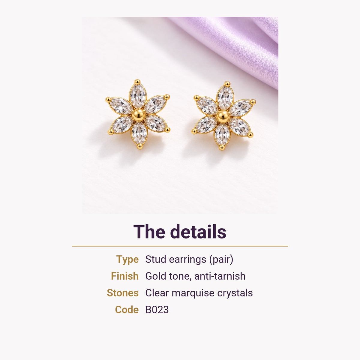 Crystal Lily Studs – the details
