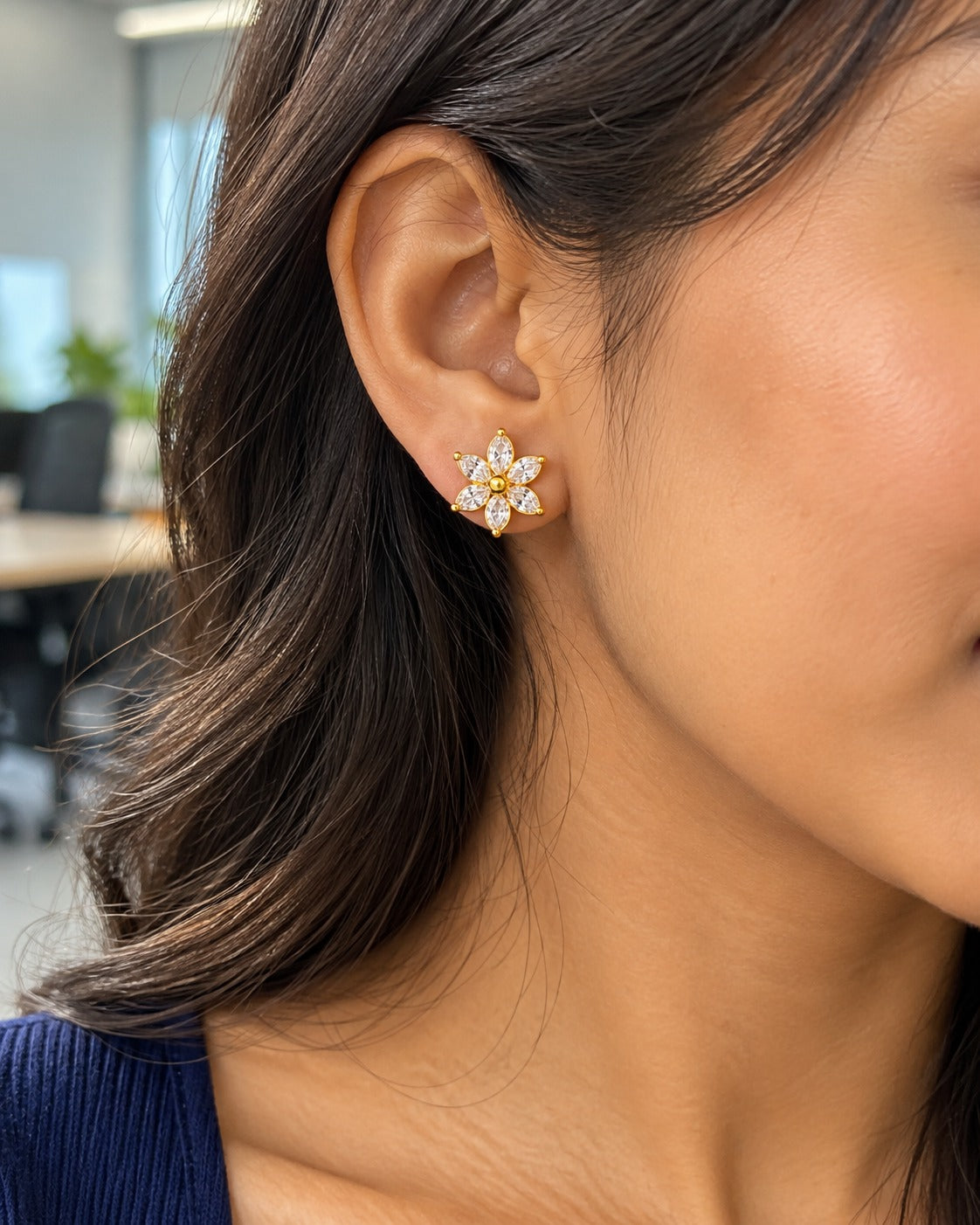 Crystal Lily Studs – worn