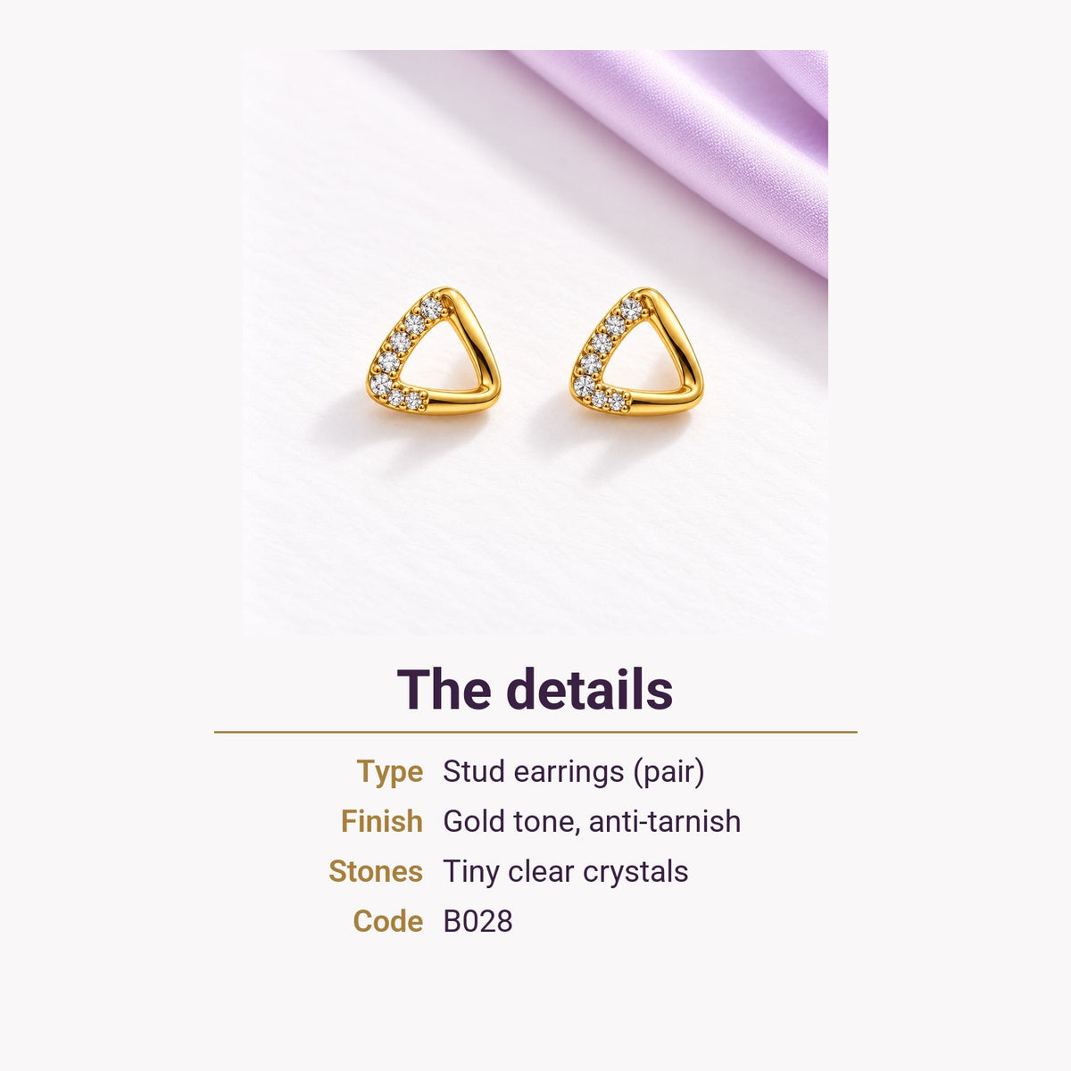 Crystal Triangle Studs – the details