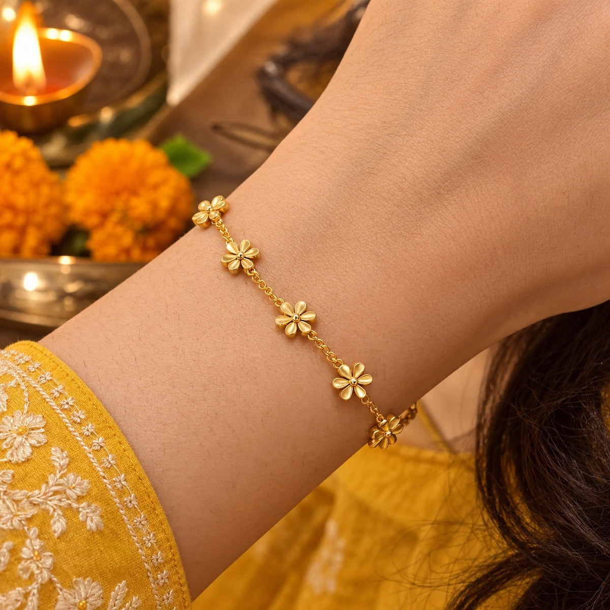 Daisy Chain Bracelet – worn