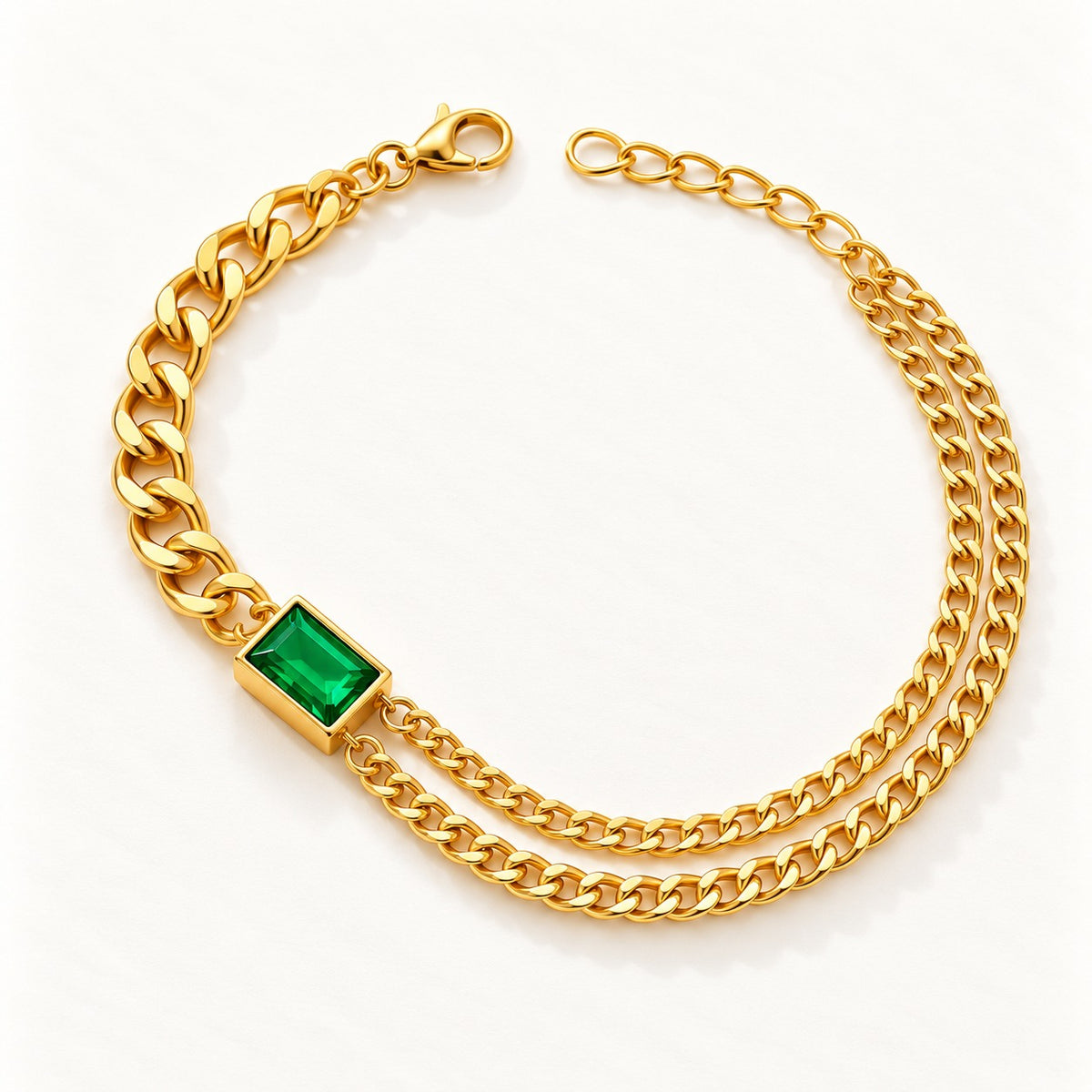 Emerald Cuban Bracelet – product photo