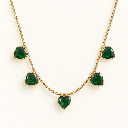 Emerald Five Hearts Necklace – product photo