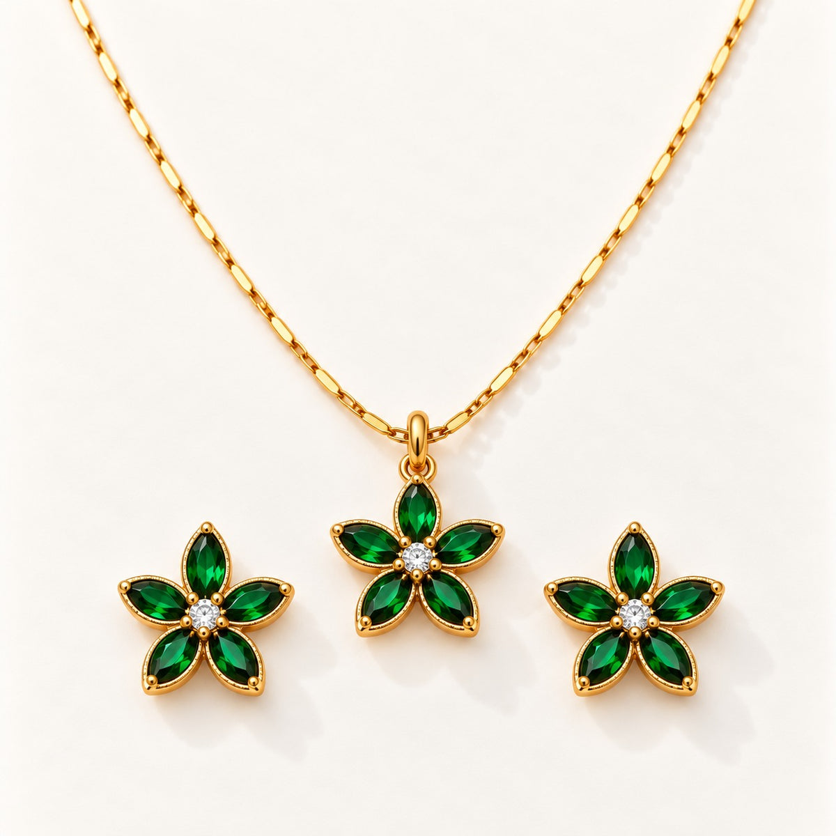 Emerald Flower Set – product photo
