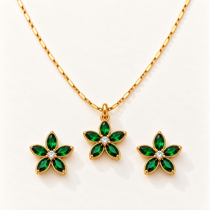 Emerald Flower Set