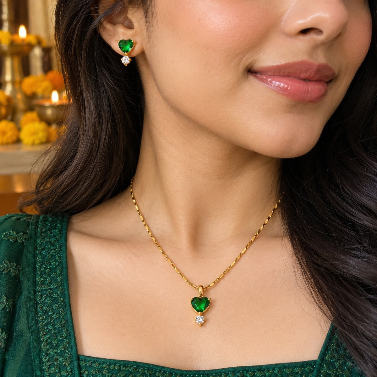 Emerald Heart Set – worn