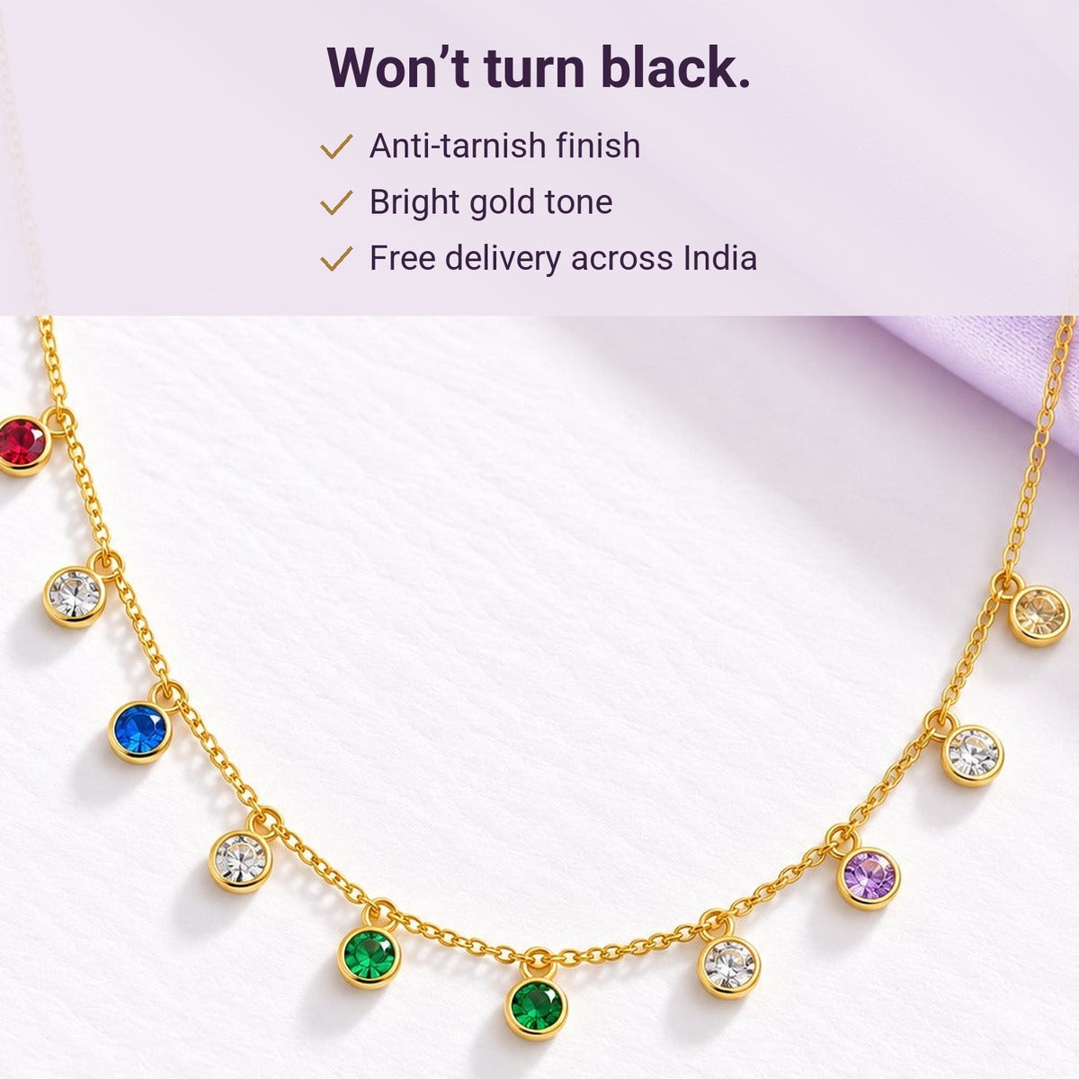 Jewel Drops Necklace – anti-tarnish