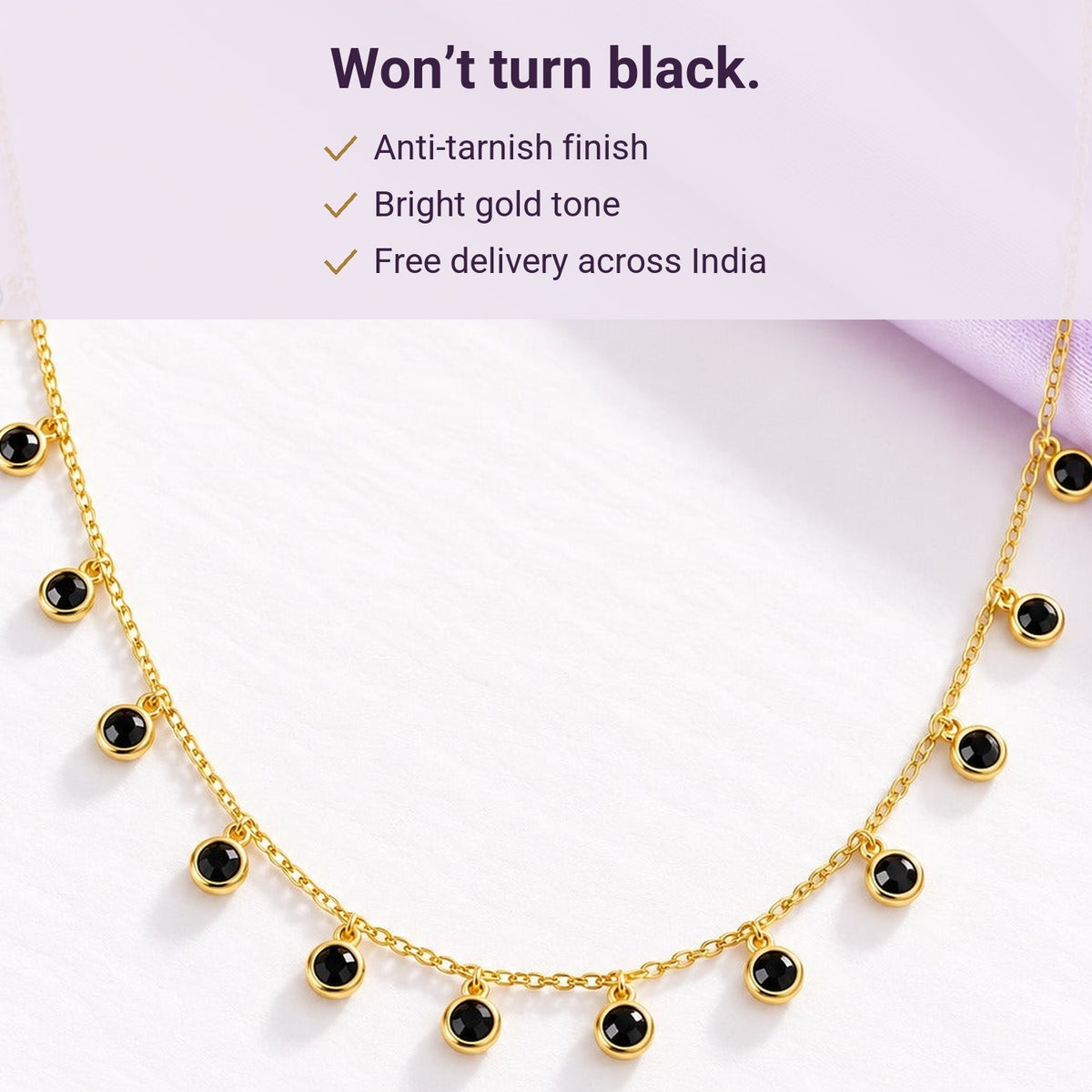 Midnight Drops Necklace – anti-tarnish