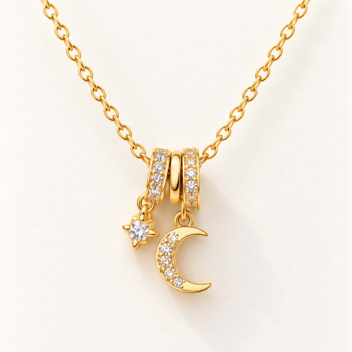 Moon & Star Charm Necklace