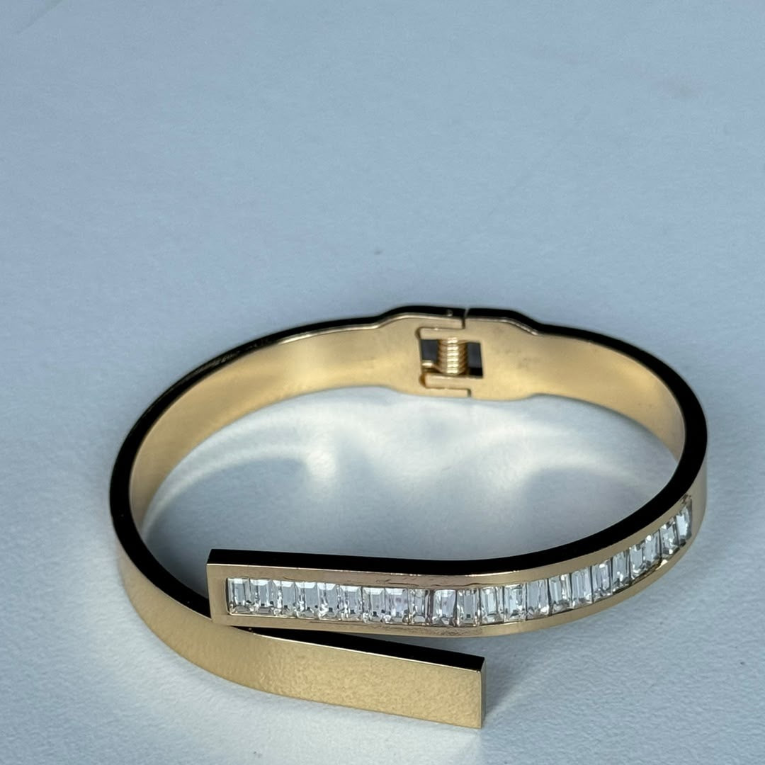 Baguette Crystal Wrap Bangle, real photo