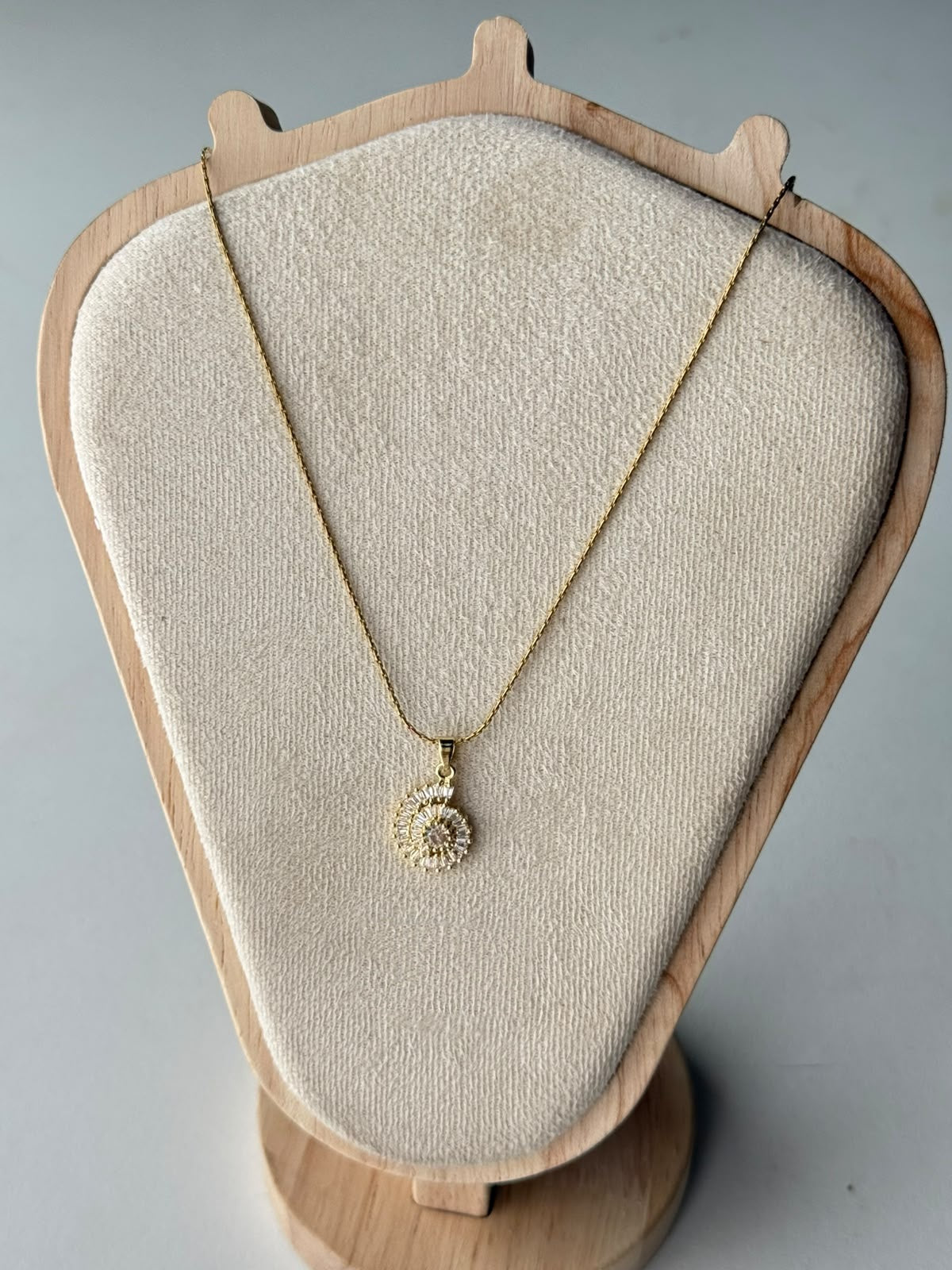 Baguette Swirl Crystal Necklace, real photo