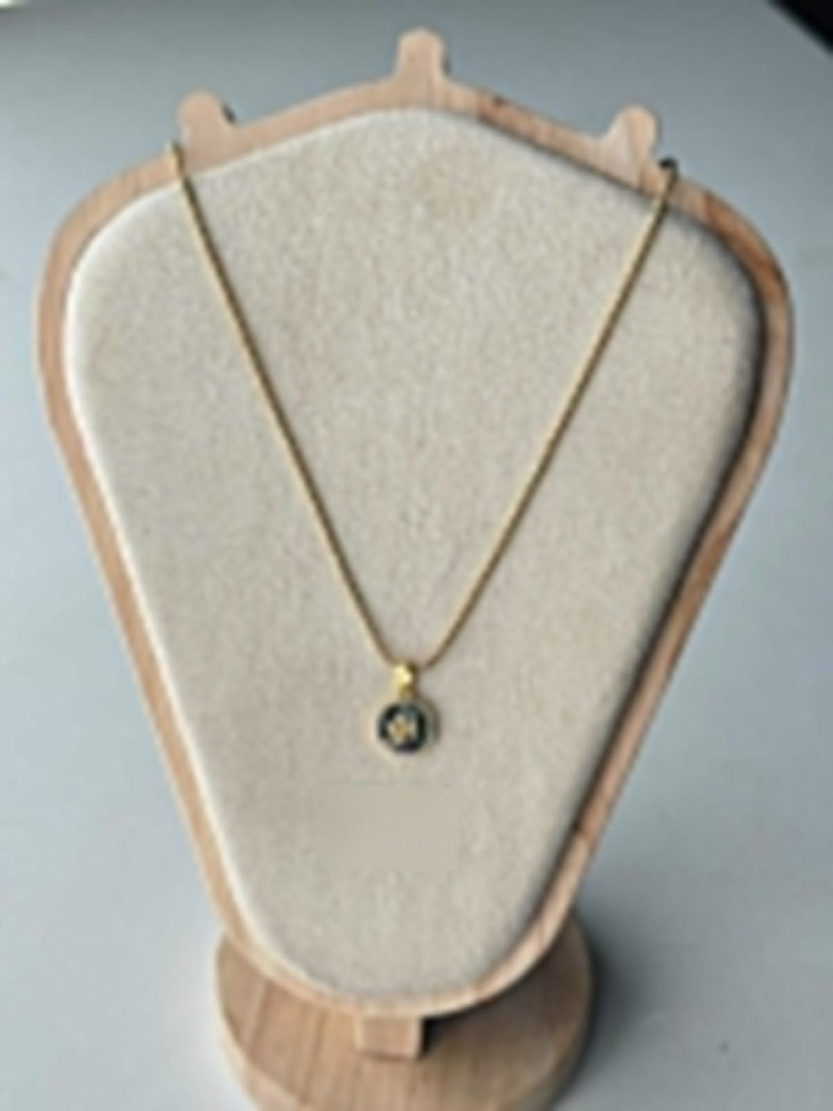 Clover Shell Disc Necklace, real photo
