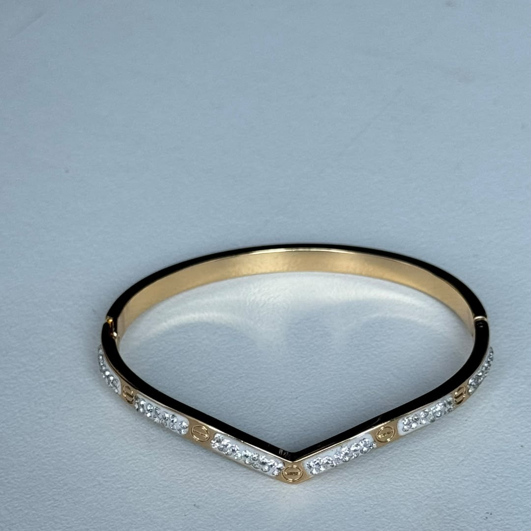 Crystal Chevron Bangle, real photo