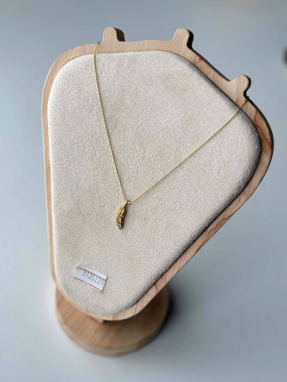 Crystal Feather Necklace, real photo