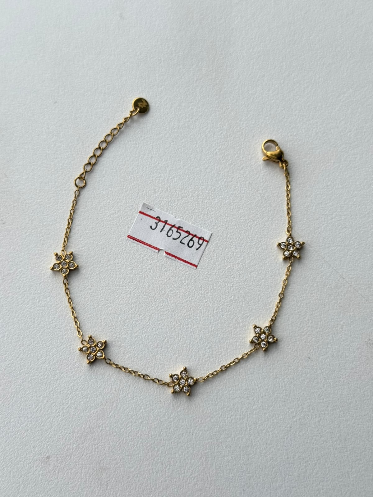 Crystal Flower Station Bracelet, real photo