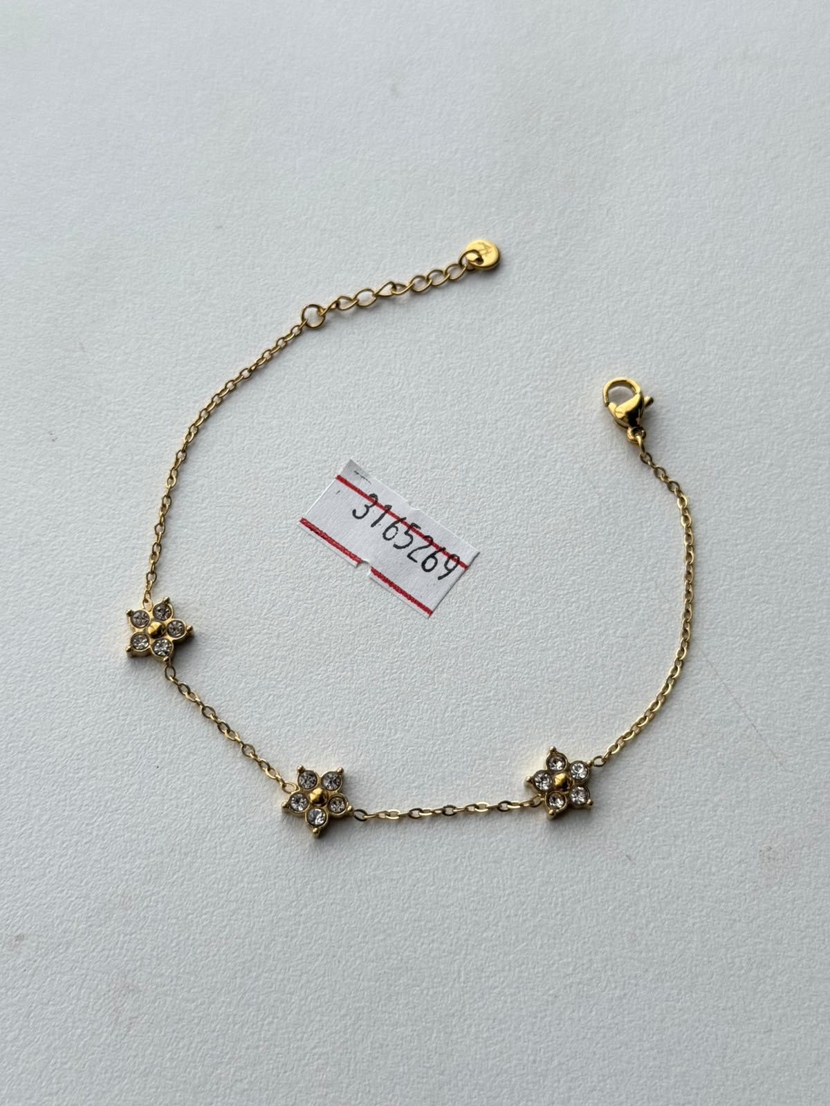 Crystal Flower Trio Bracelet, real photo