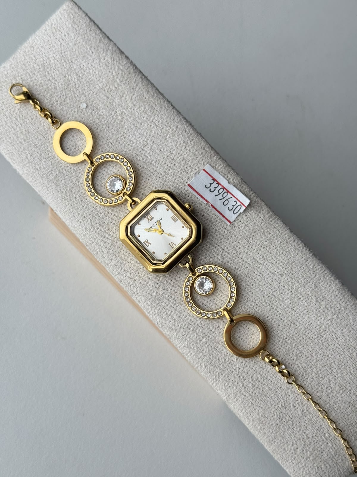 Crystal Halo Square Watch, real photo