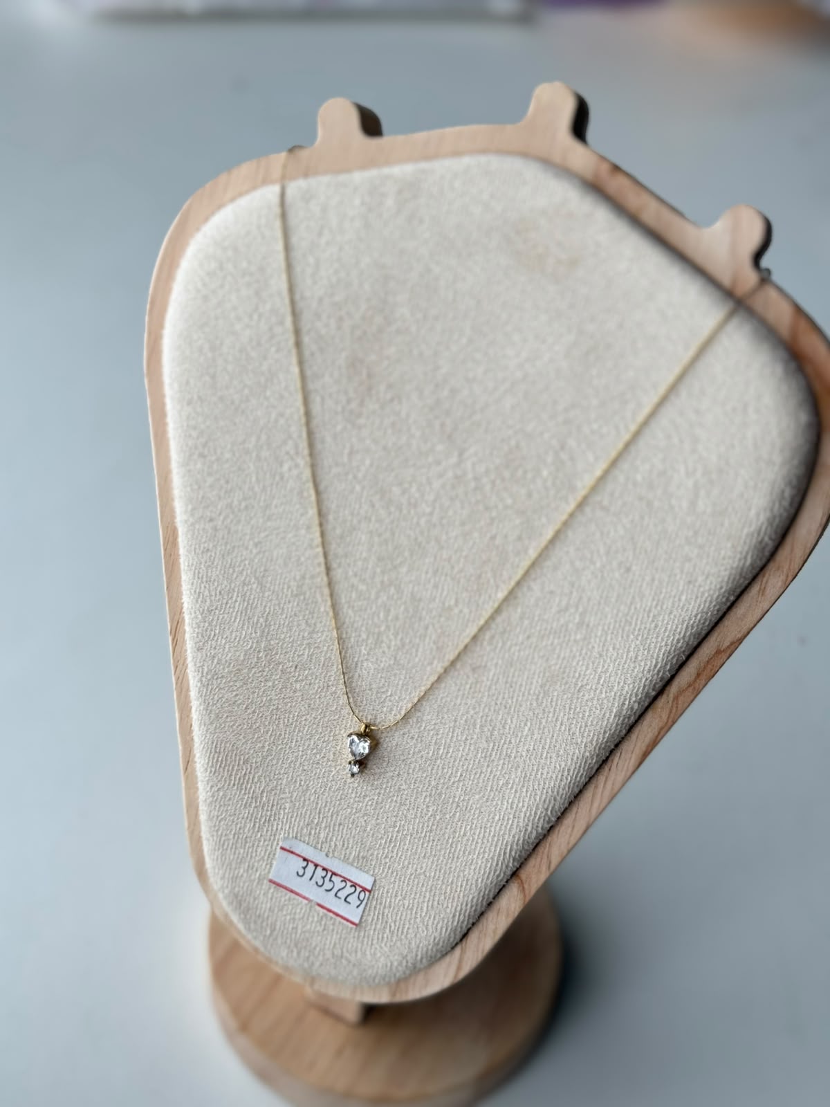 Crystal Heart Drop Necklace, real photo