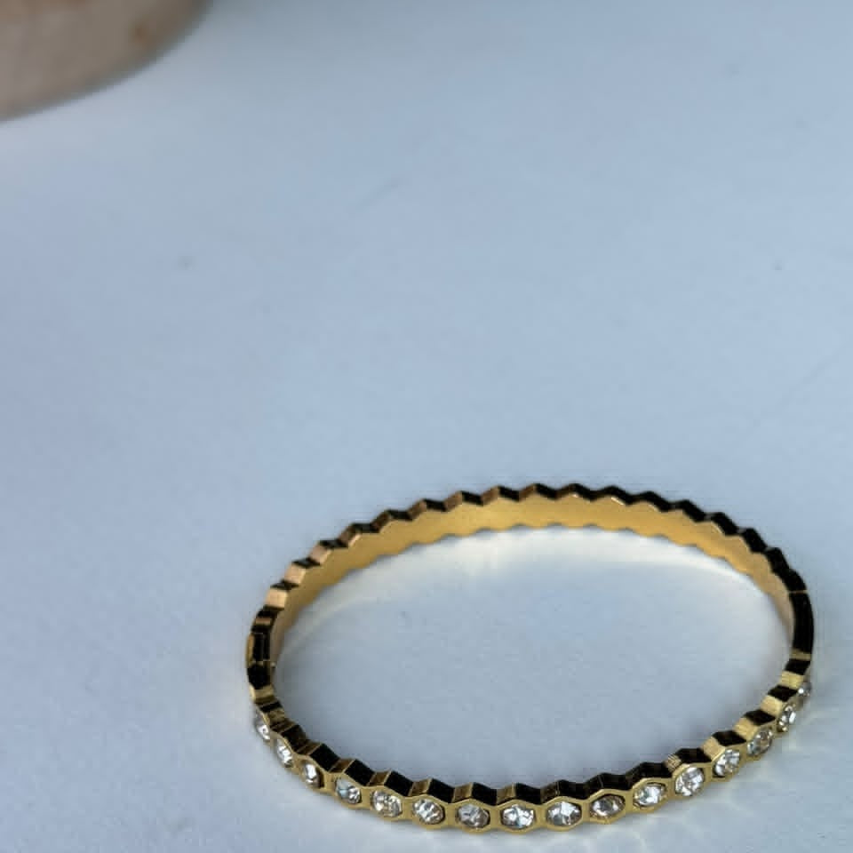 Crystal Honeycomb Bangle, real photo