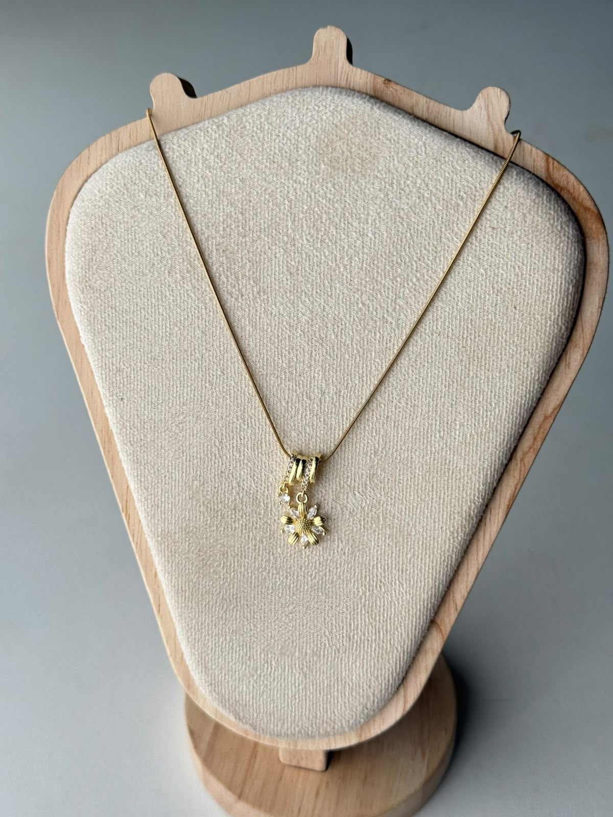 Daisy Crystal Charm Necklace, real photo