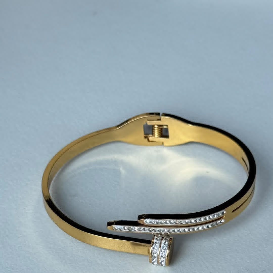 Double Row Crystal Wrap Bangle, real photo