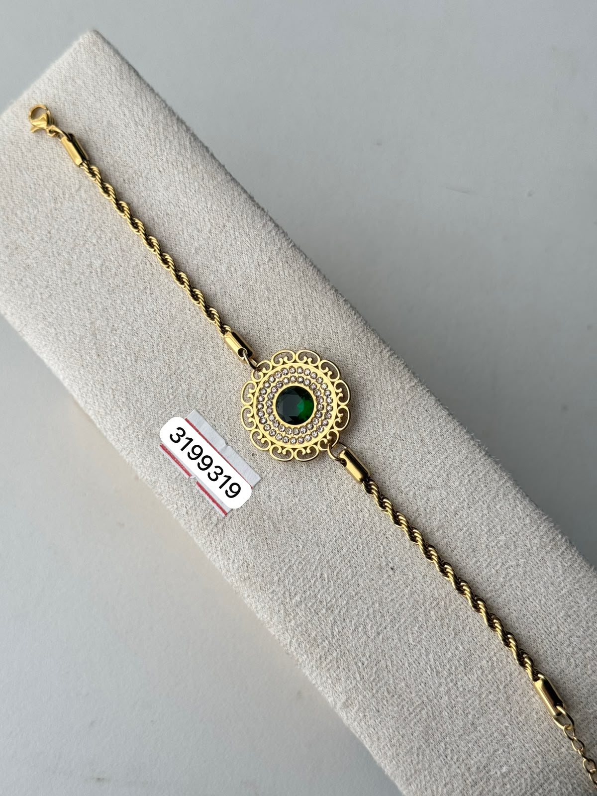 Emerald Filigree Rope Bracelet, real photo 1