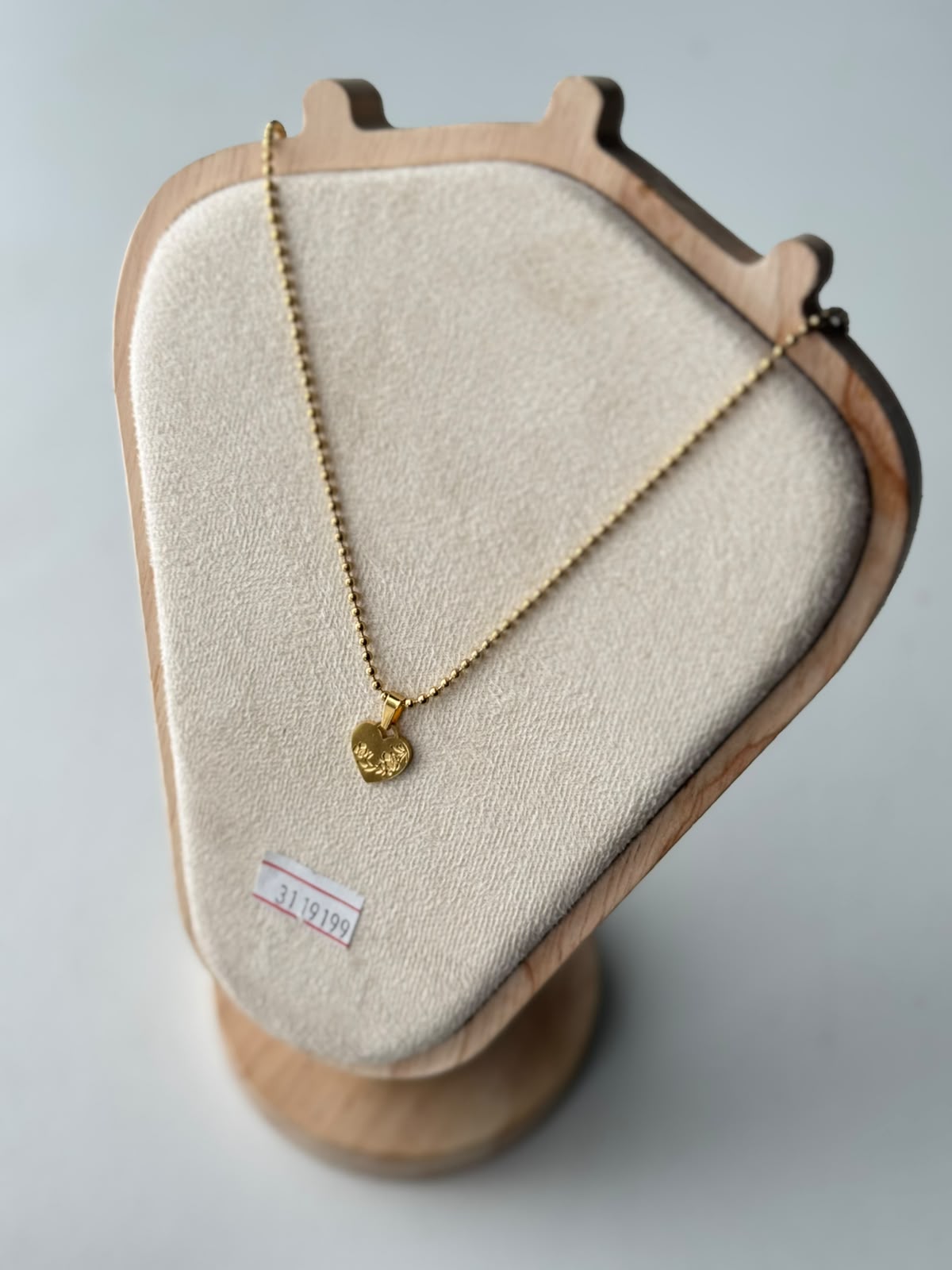 Engraved Heart Necklace, real photo