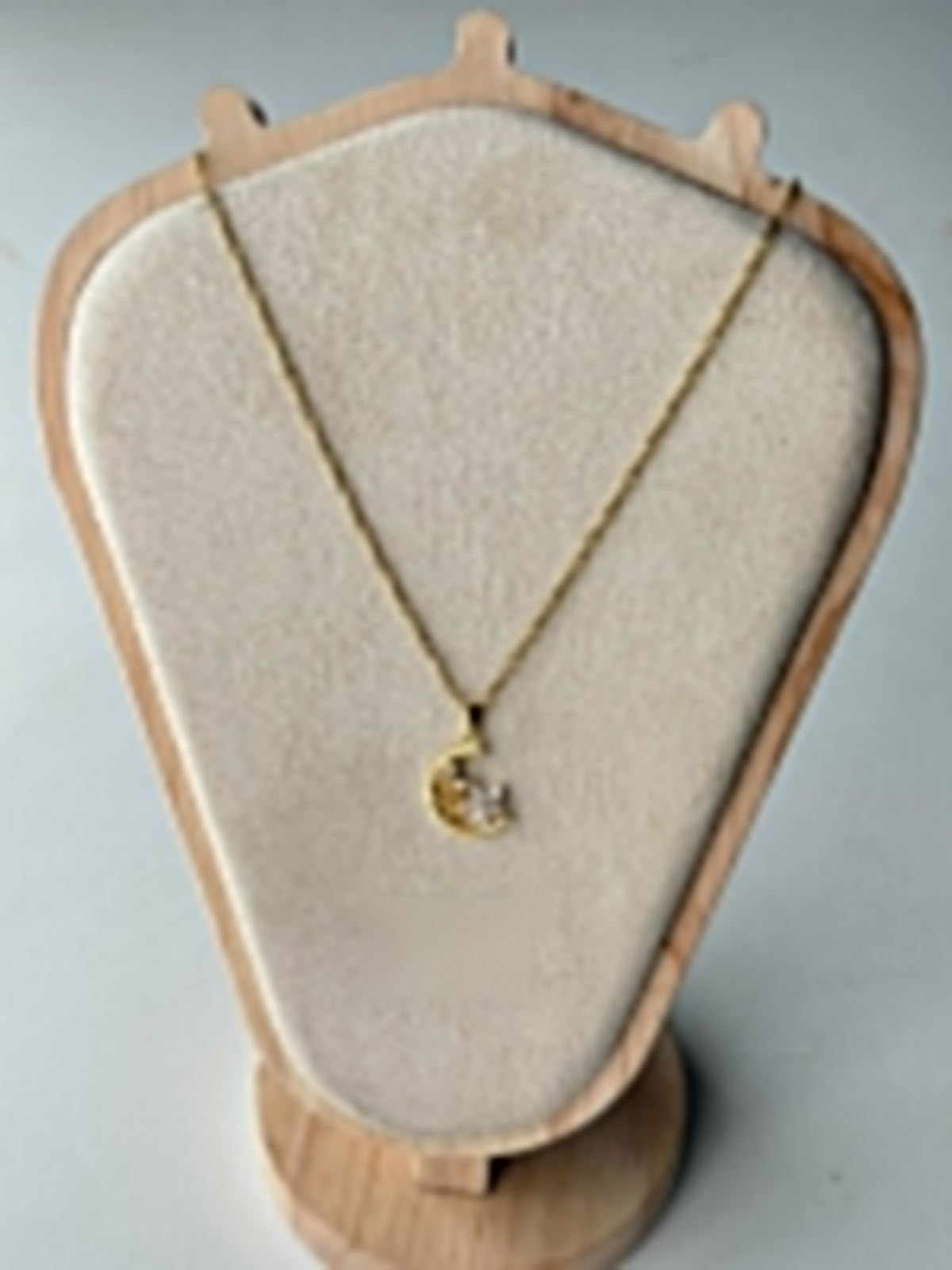 Filigree Moon Flower Necklace, real photo