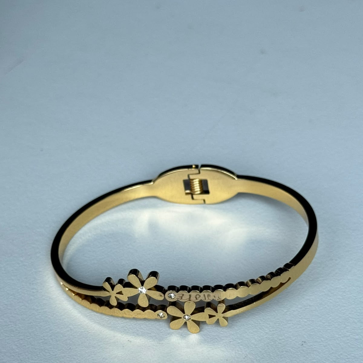 Golden Flower Cluster Bangle, real photo