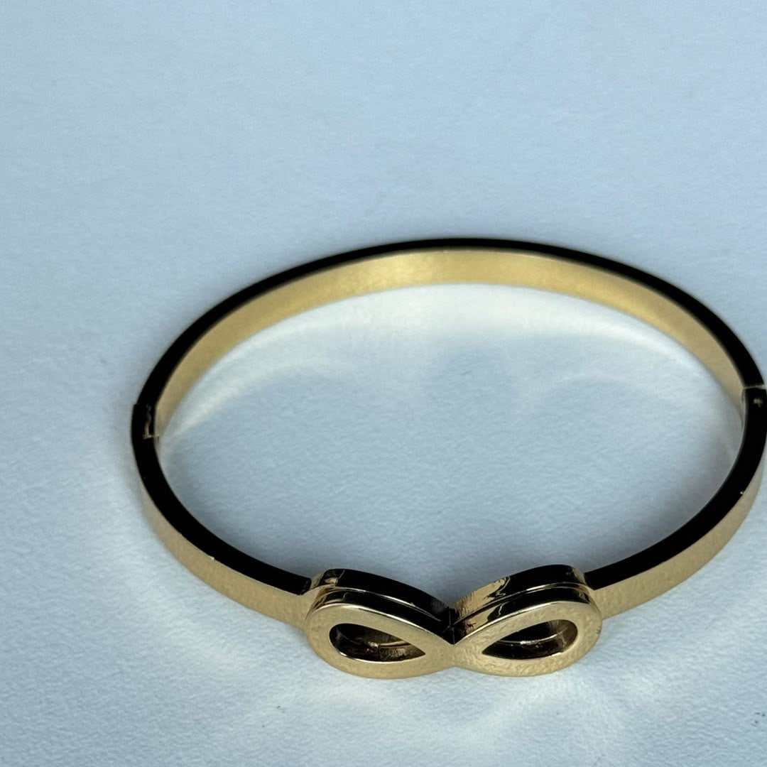 Golden Infinity Bangle, real photo