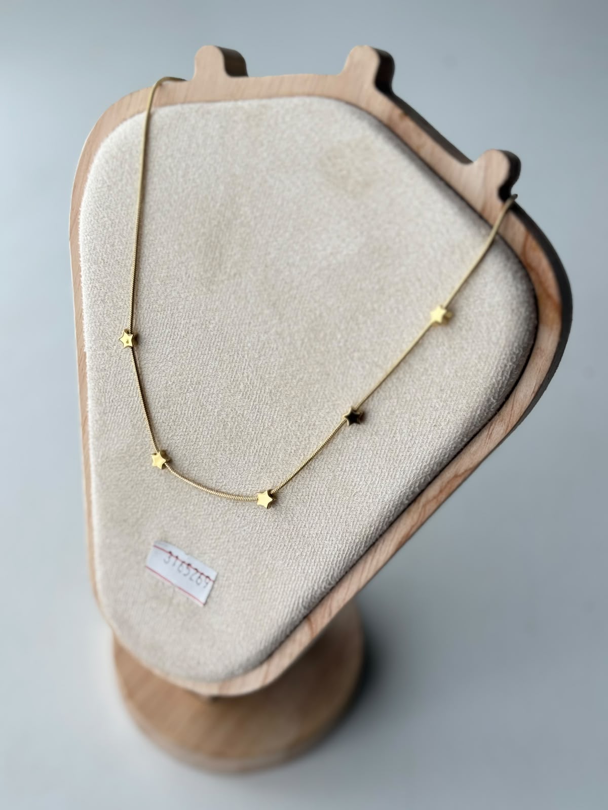 Golden Star Station Necklace, real photo