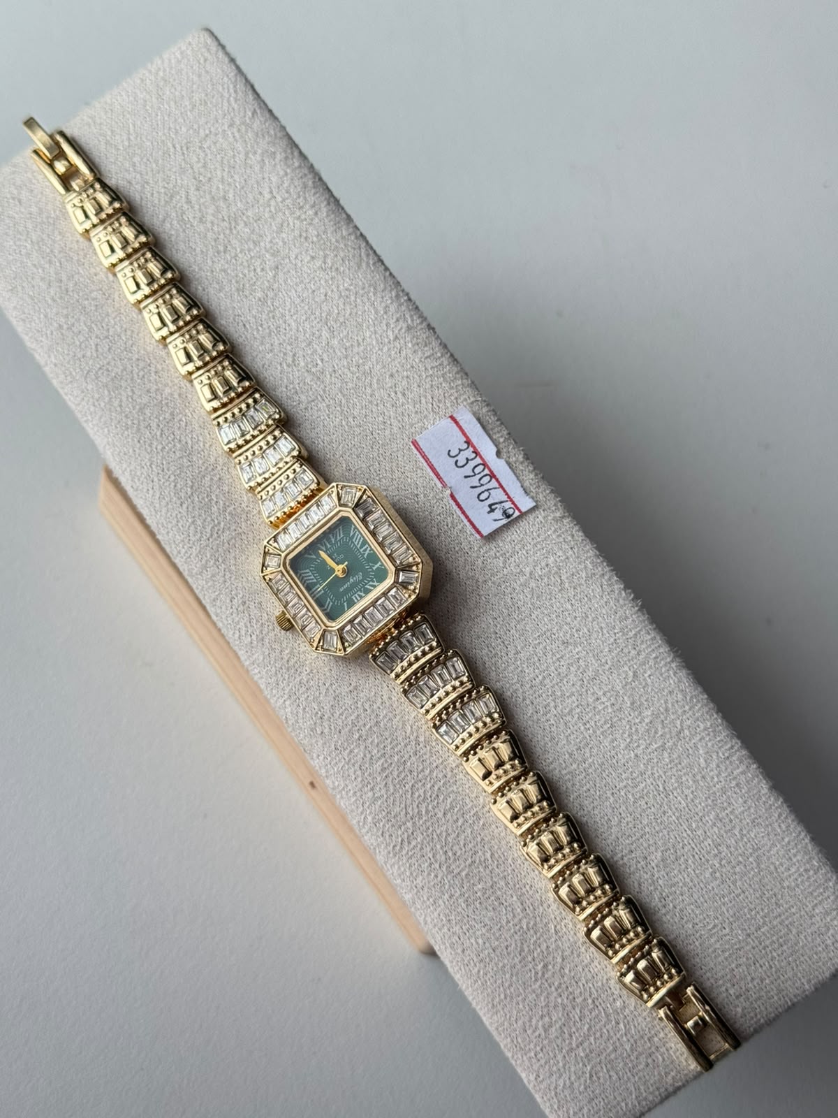Green Baguette Square Watch, real photo