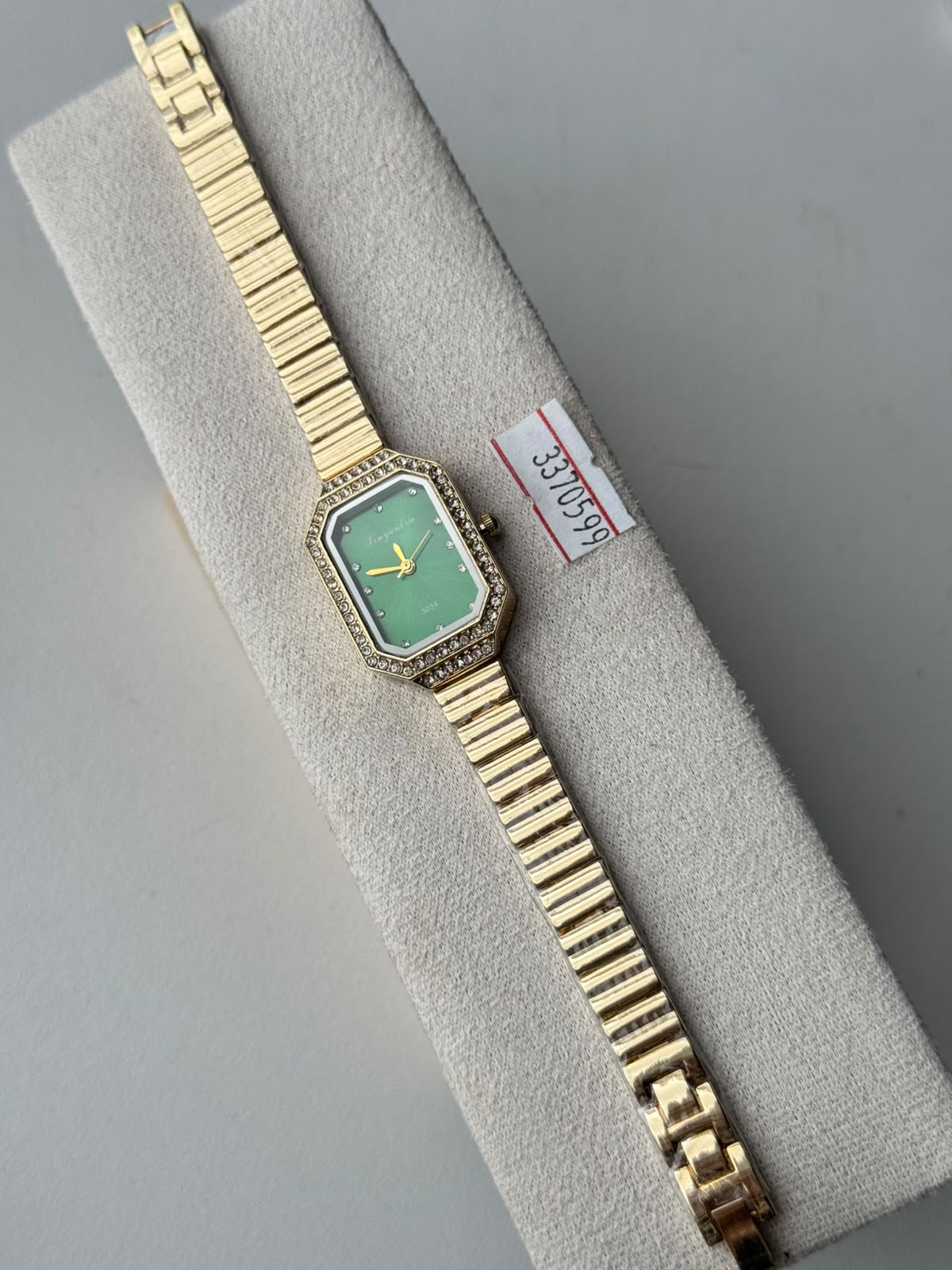 Green Octagon Stone Watch, real photo