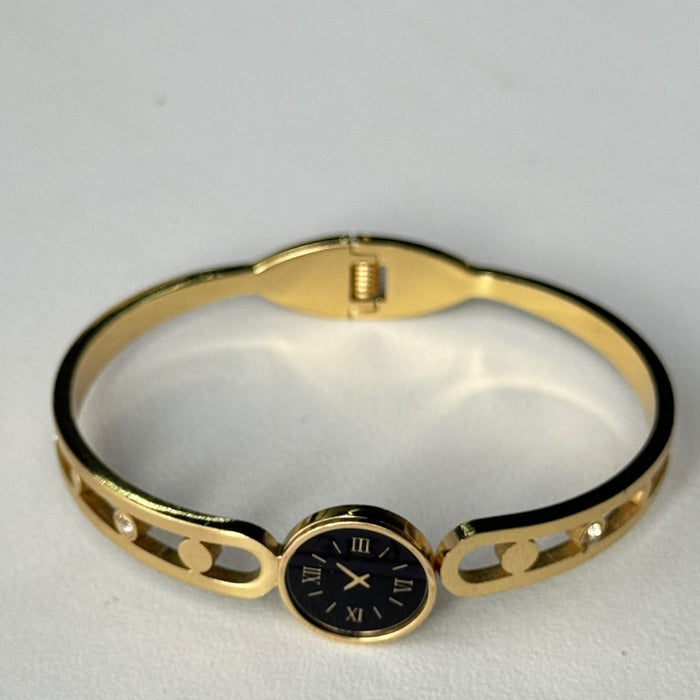 Open Loop Crystal Bangle Watch