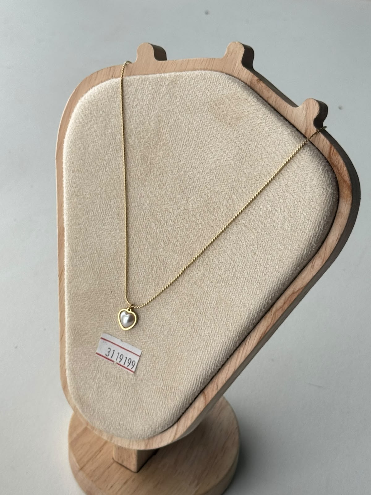 Pearl Heart Frame Necklace, real photo