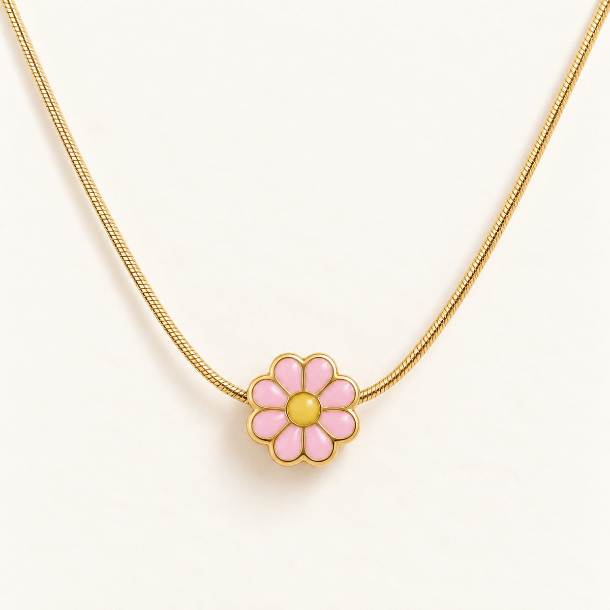 Pink Daisy Necklace