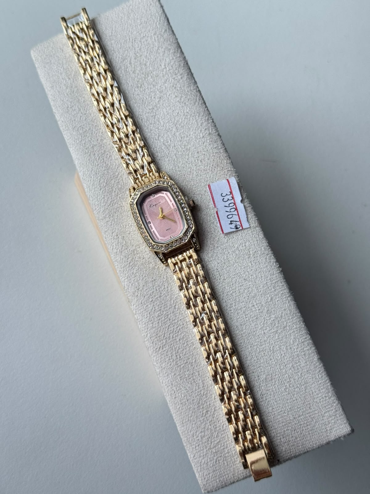 Pink Tonneau Stone Watch, real photo